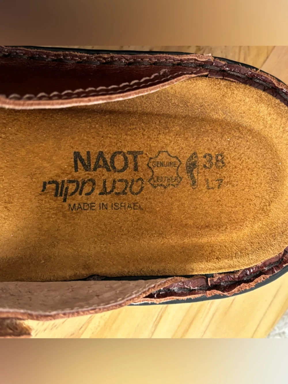 Naot Sandals Womens 7 Brown Sitar Two Strap Slip On Comfort Leather Casual